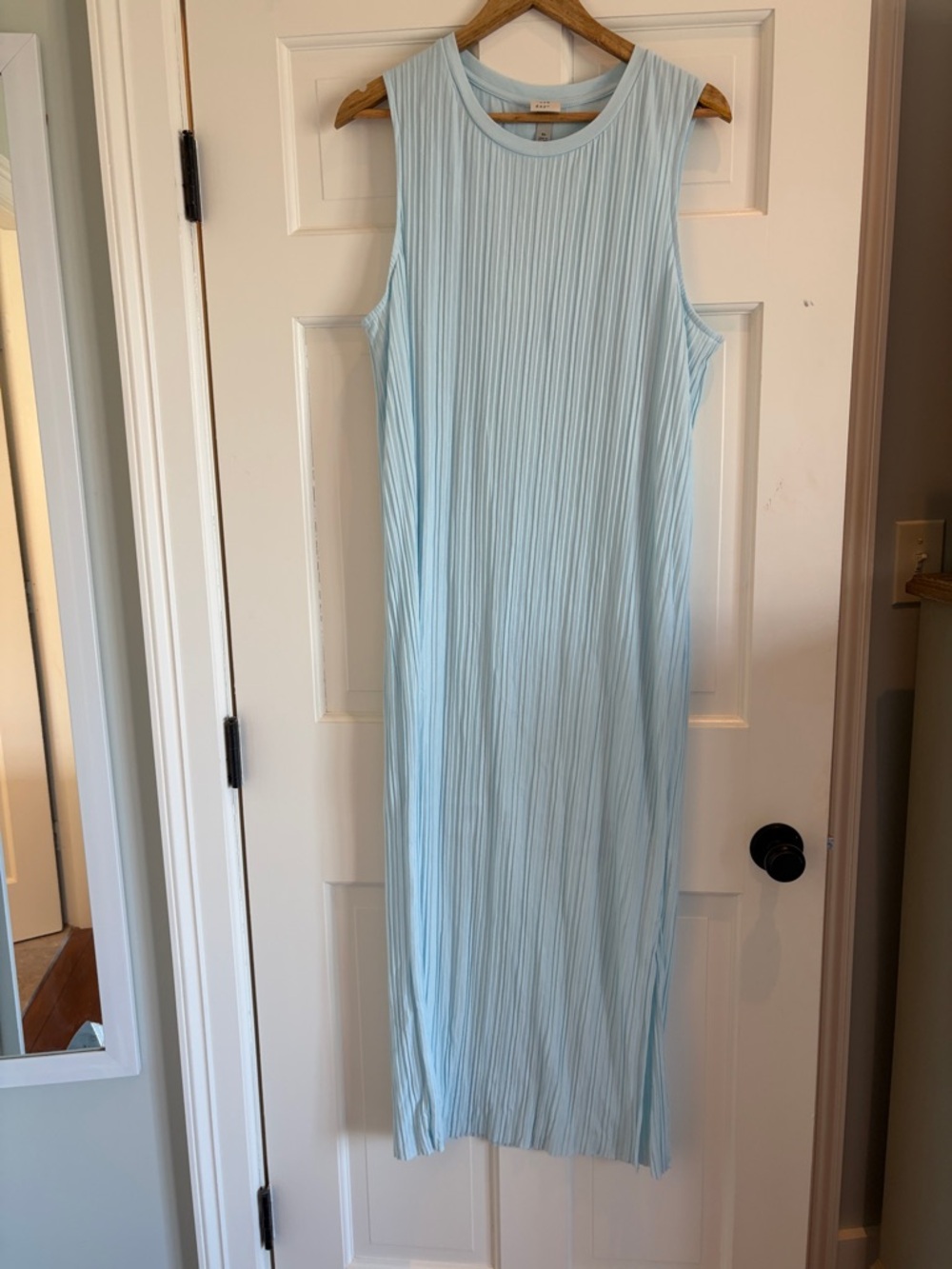 Anthropologie Pale Blue Sleeveless Ribbed Maxi Dress